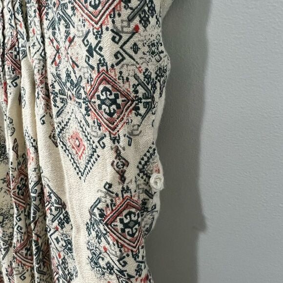 Lucky Brand Ivory Mini Dress W/ Blue & Red Pattern - Picture 5 of 8